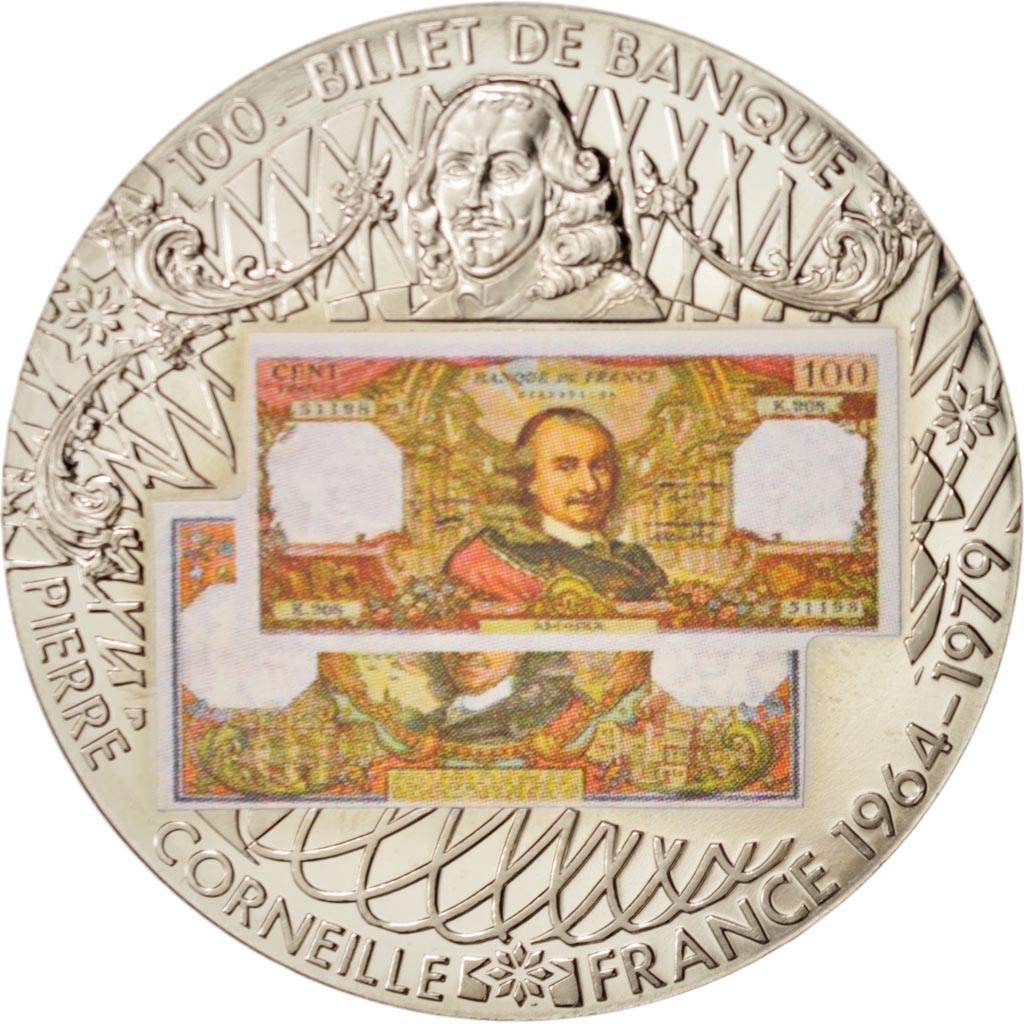 France, Medal, En mémoire, 100 Fr Corneille, MS(65-70), Maillechort