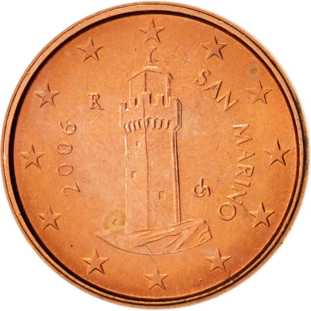 San Marino, Euro Cent, 2006, EBC+, Cobre chapado en acero, KM:440