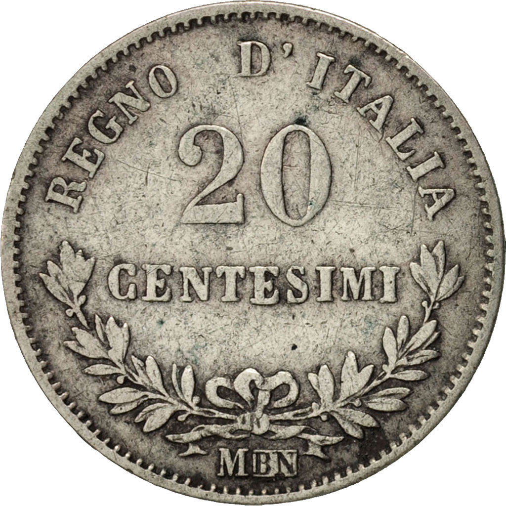 Münze, Italien, Vittorio Emanuele II, 20 Centesimi, 1863, Milan, S+, Silber