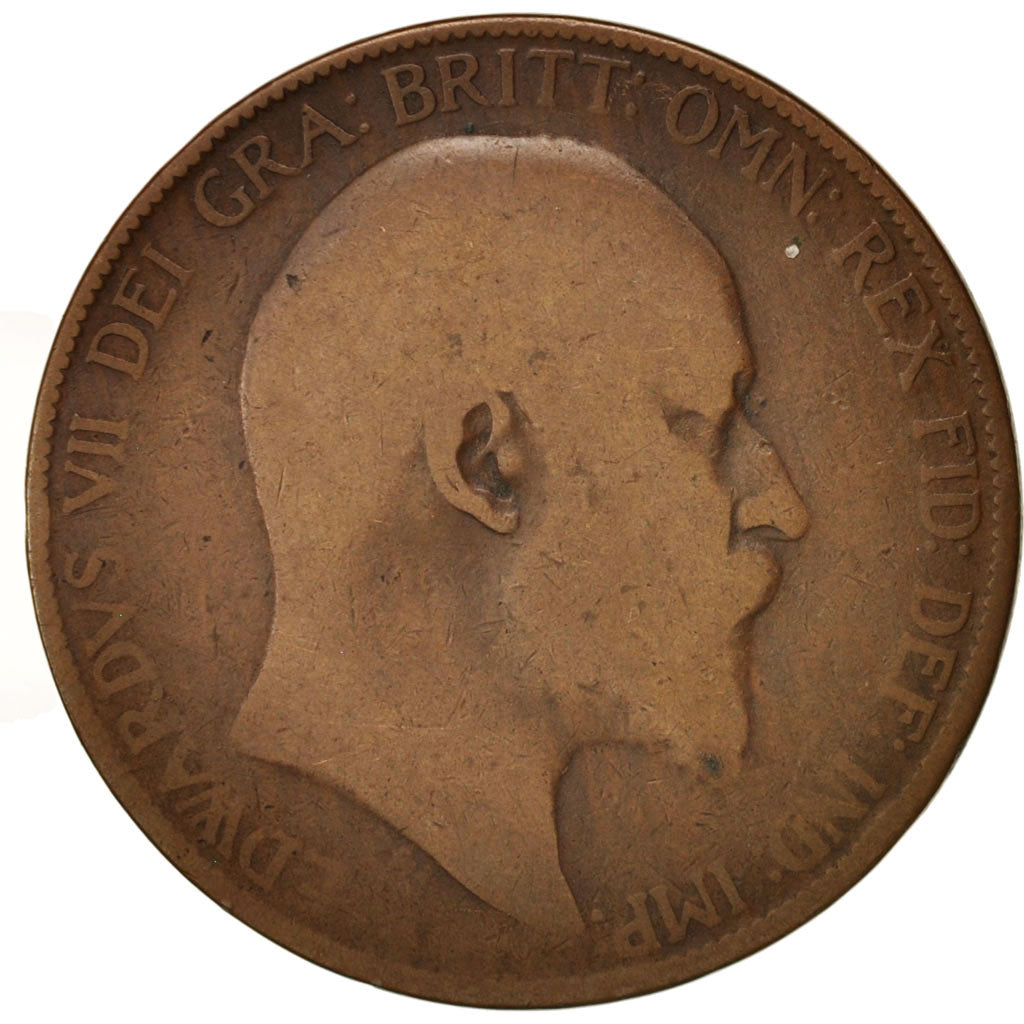 Coin, Great Britain, Edward VII, Penny, 1905, VG(8-10), Bronze, KM:794.2