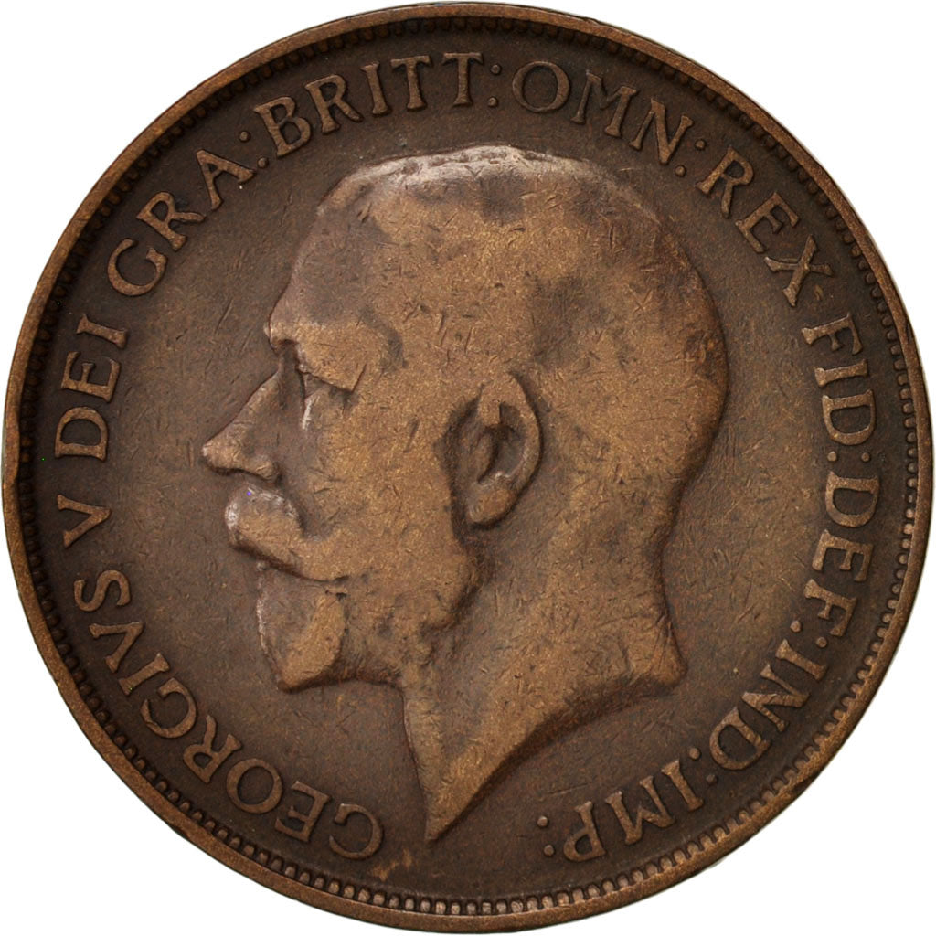 Coin, Great Britain, George V, Penny, 1913, VF(30-35), Bronze, KM:810
