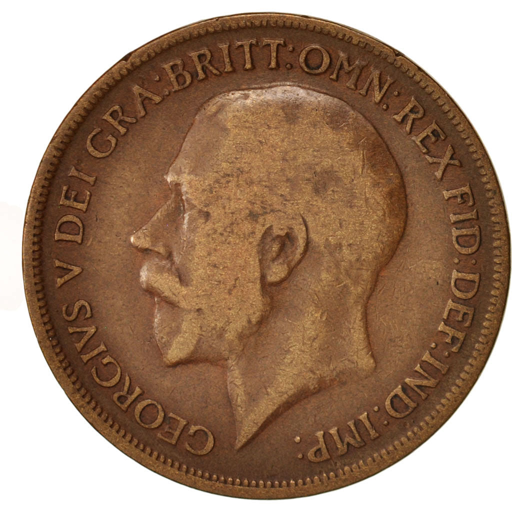 Coin, Great Britain, George V, Penny, 1919, VF(30-35), Bronze, KM:810