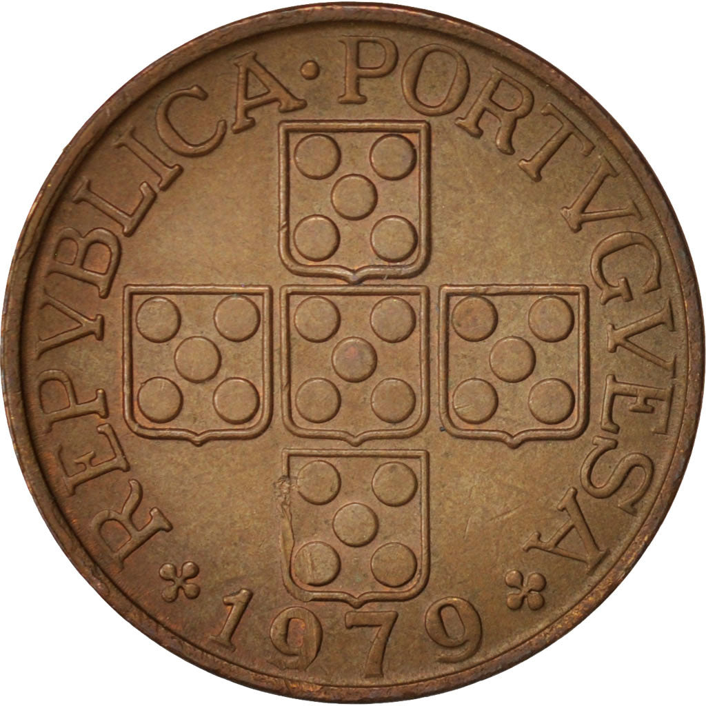 Coin, Portugal, Escudo, 1979, EF(40-45), Bronze, KM:597