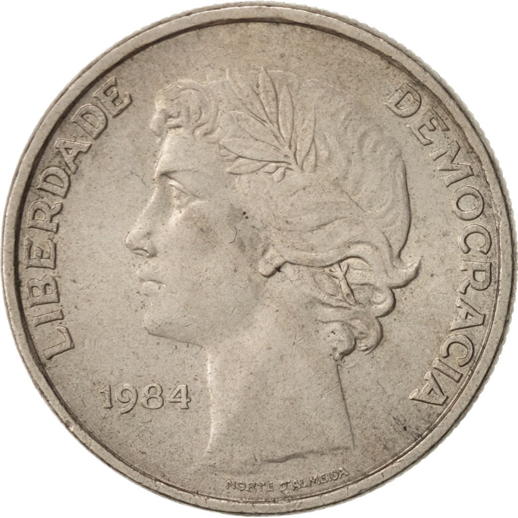 Coin, Portugal, 25 Escudos, 1984, AU(55-58), Copper-nickel, KM:607a