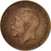 Moneda, Gran Bretaña, George V, Farthing, 1920, BC+, Bronce, KM:808.2