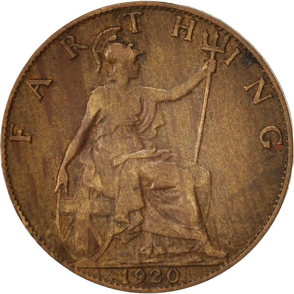 Coin, Great Britain, George V, Farthing, 1920, VF(30-35), Bronze, KM:808.2
