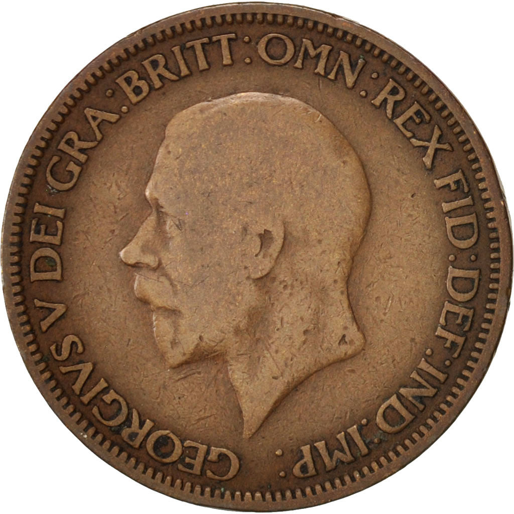 Coin, Great Britain, George V, 1/2 Penny, 1928, VF(20-25), Bronze, KM:837