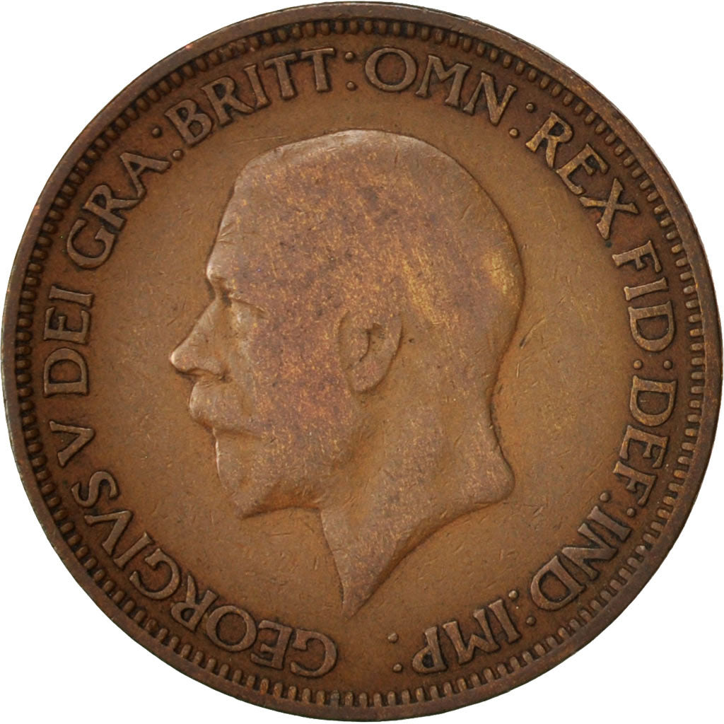 Coin, Great Britain, George V, 1/2 Penny, 1929, VF(20-25), Bronze, KM:837