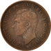 Coin, Great Britain, George VI, 1/2 Penny, 1944, VF(30-35), Bronze, KM:844