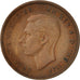 Moneda, Gran Bretaña, George VI, 1/2 Penny, 1946, BC+, Bronce, KM:844