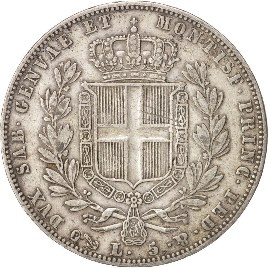 Moneta, DEPARTAMENTY WŁOSKIE, SARDINIA, Carlo Alberto, 5 Lire, 1840, Genoa