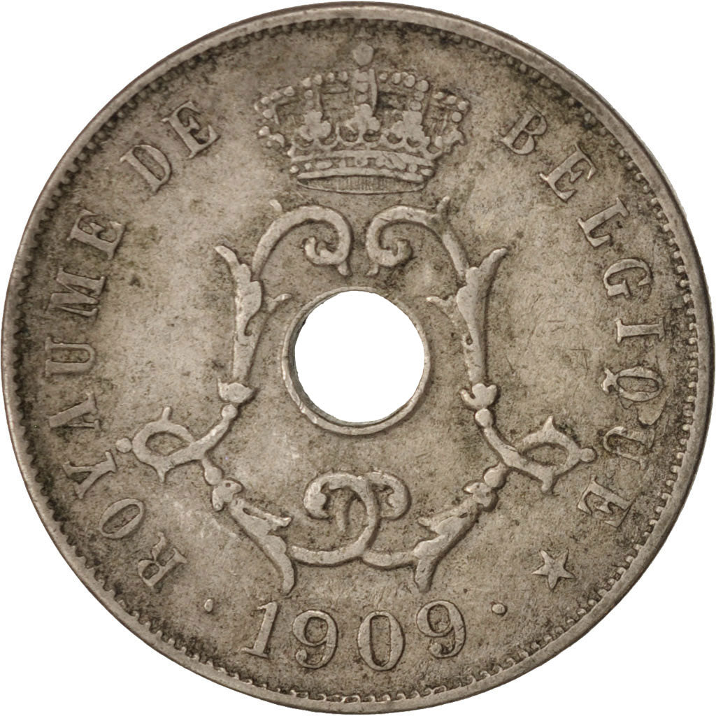 Coin, Belgium, 25 Centimes, 1909, VF(30-35), Copper-nickel, KM:62
