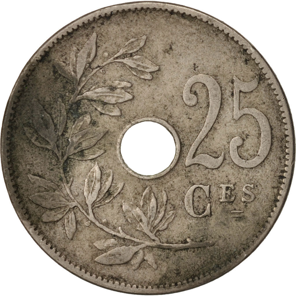 Coin, Belgium, 25 Centimes, 1909, VF(30-35), Copper-nickel, KM:62