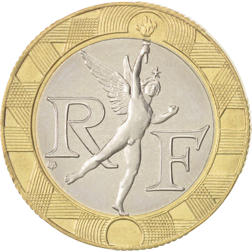 Moneta, Francja, Génie, 10 Francs, 1991, Paris, MS(63), Bimetaliczny, KM:964.1