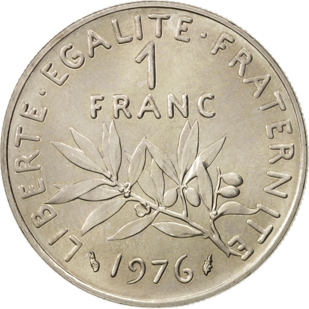 Coin, France, Semeuse, Franc, 1976, Paris, MS(63), Nickel, KM:925.1, Gadoury:474
