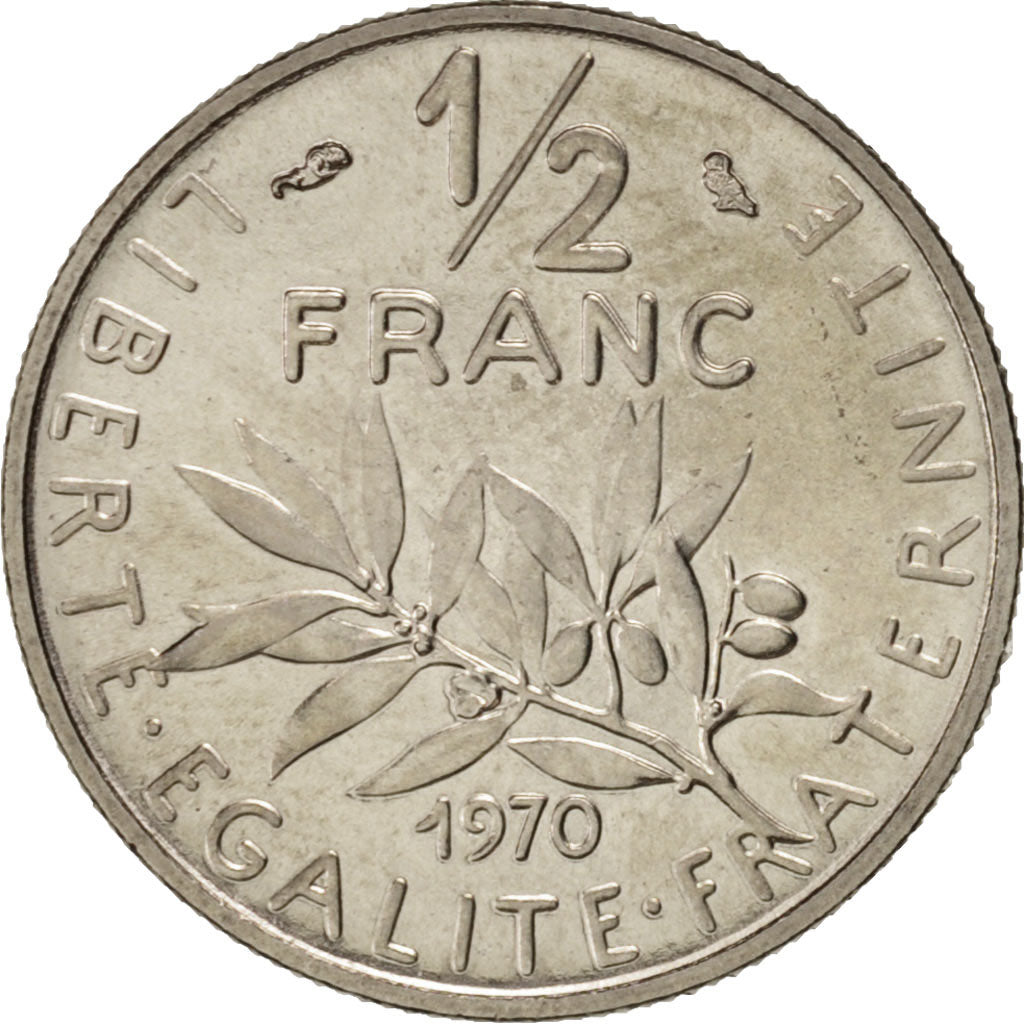 Monnaie, France, Semeuse, 1/2 Franc, 1970, Paris, SPL, Nickel, KM:931.1