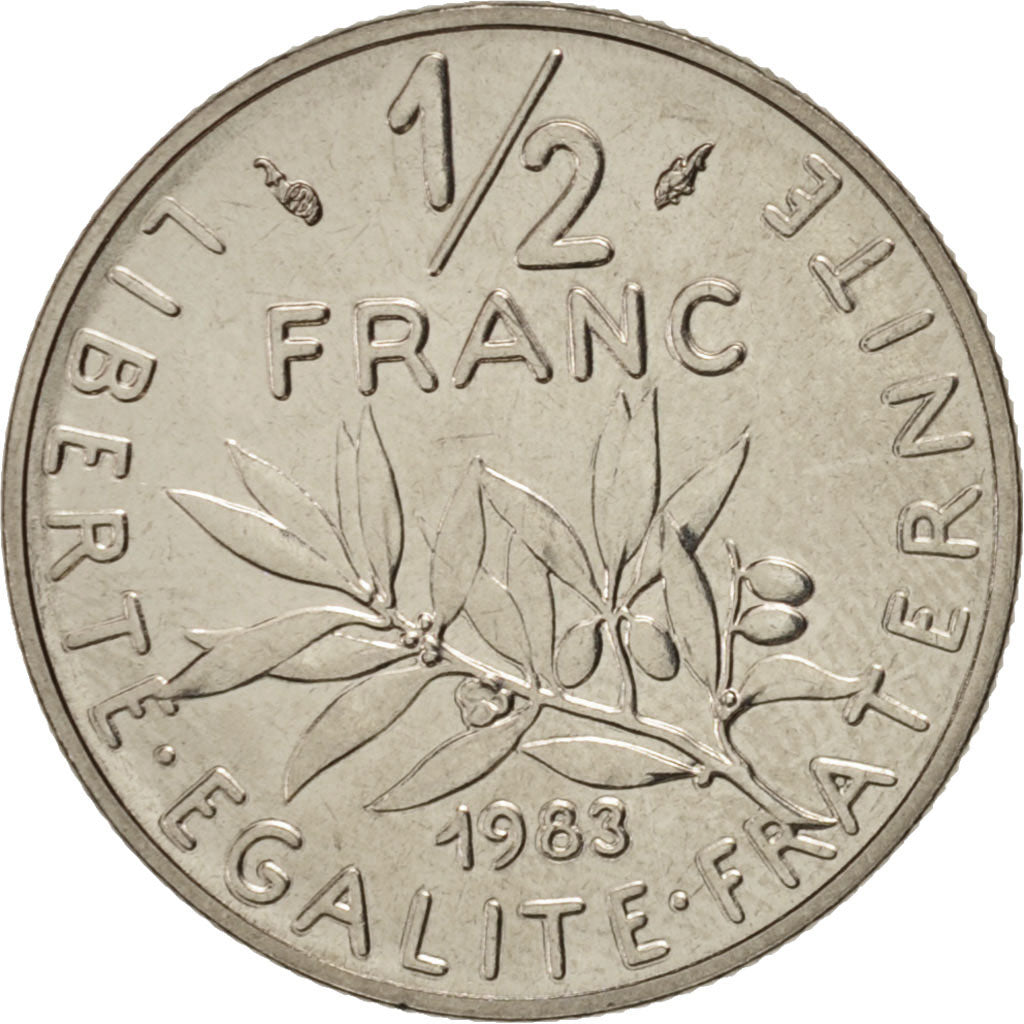 Coin, France, Semeuse, 1/2 Franc, 1983, Paris, MS(63), Nickel, KM:931.1