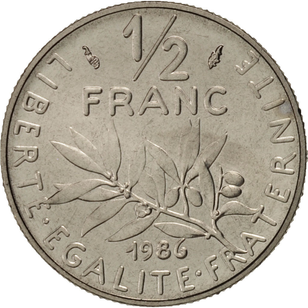 Coin, France, Semeuse, 1/2 Franc, 1986, Paris, MS(63), Nickel, KM:931.1