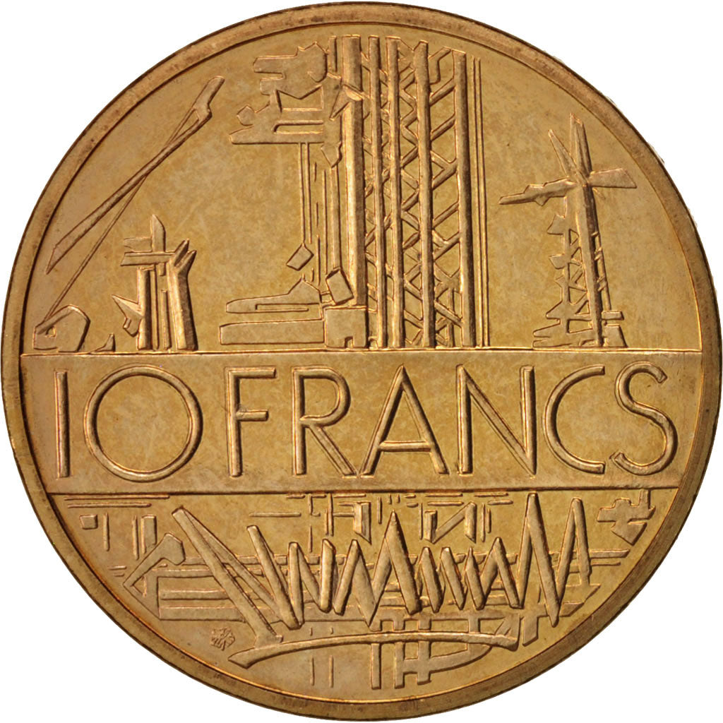 Moneta, Francja, Mathieu, 10 Francs, 1985, Paris, MS(63), Mosiądz niklowy