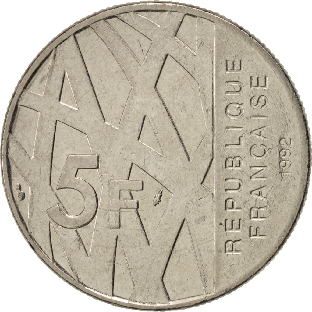 Coin, France, Mendès France, 5 Francs, 1992, Paris, EF(40-45), Nickel, KM:1006