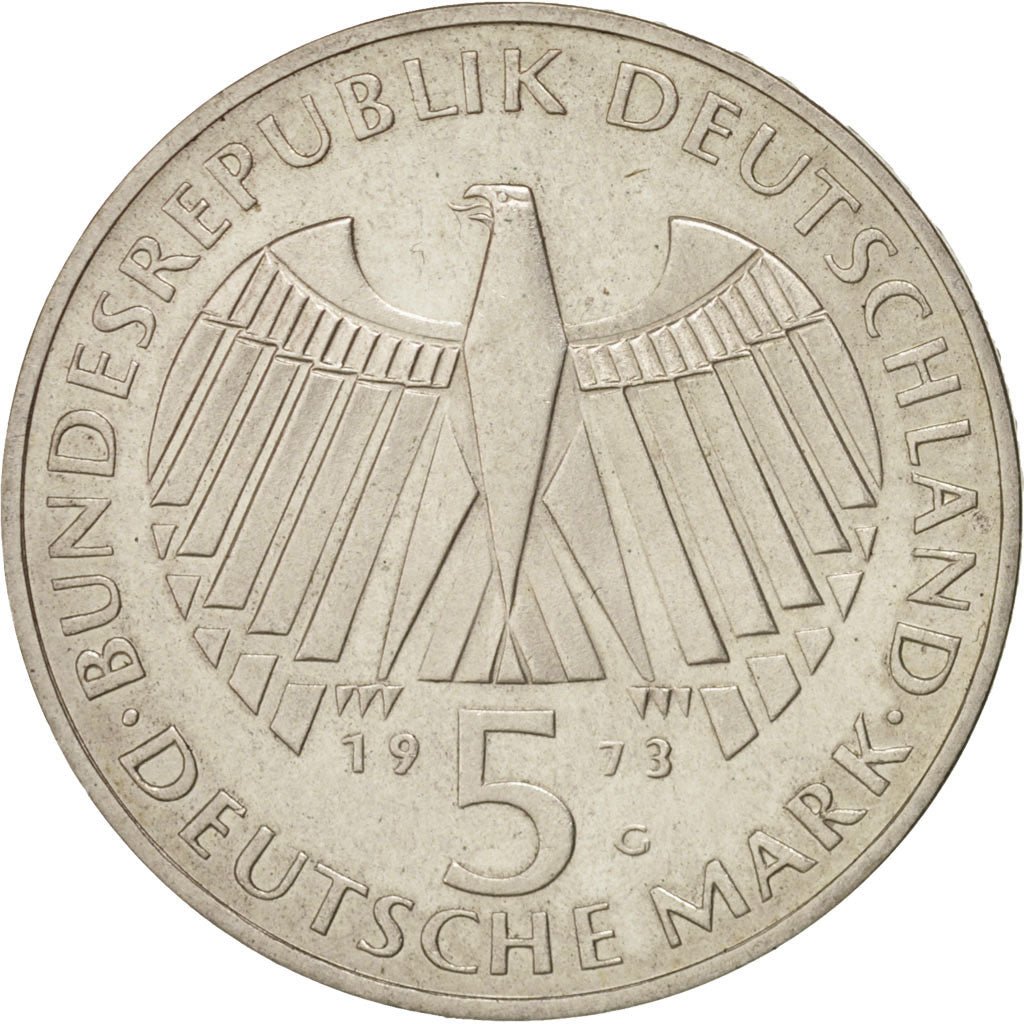 Coin, GERMANY - FEDERAL REPUBLIC, 5 Mark, 1973, Karlsruhe, Germany, AU(55-58)