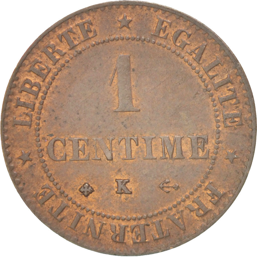 Coin, France, Cérès, Centime, 1875, Bordeaux, AU(55-58), Bronze, KM:826.2