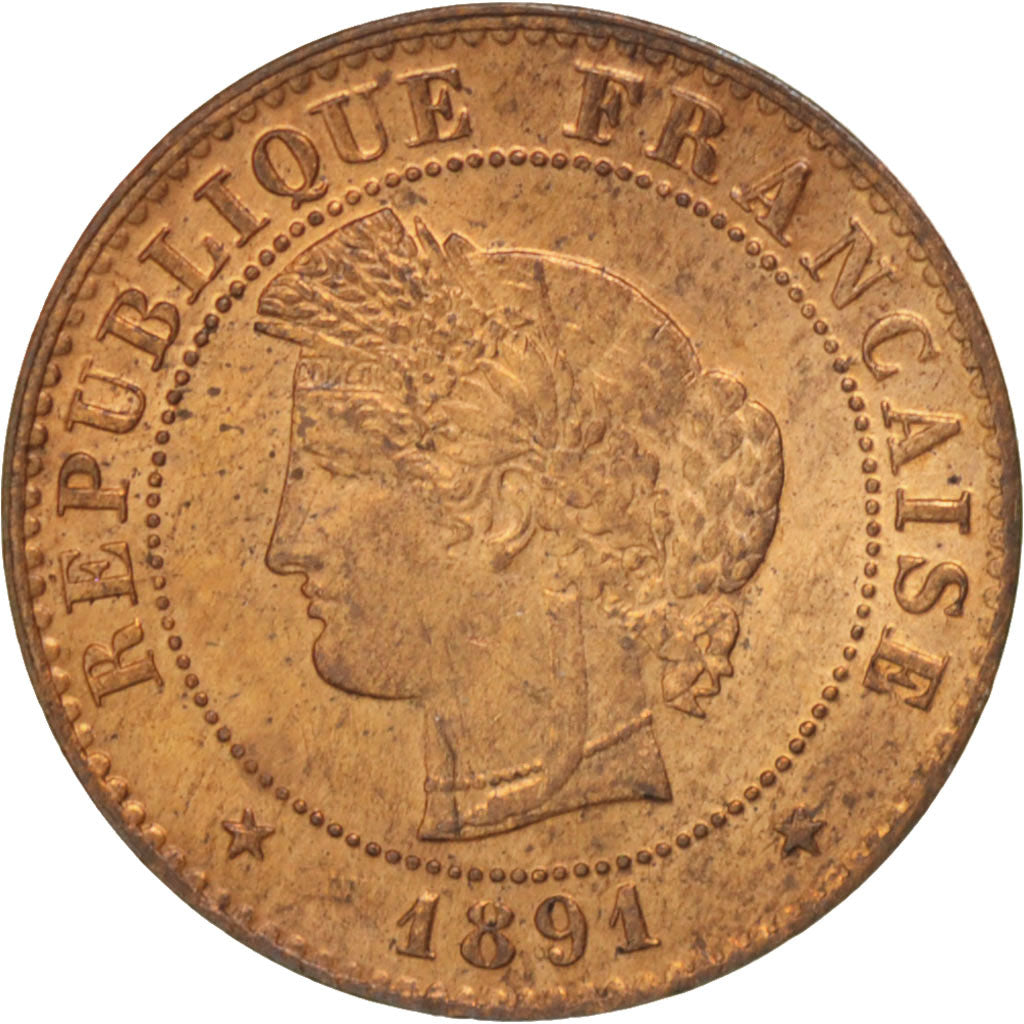 Münze, Frankreich, Cérès, Centime, 1891, Paris, VZ+, Bronze, KM:826.1