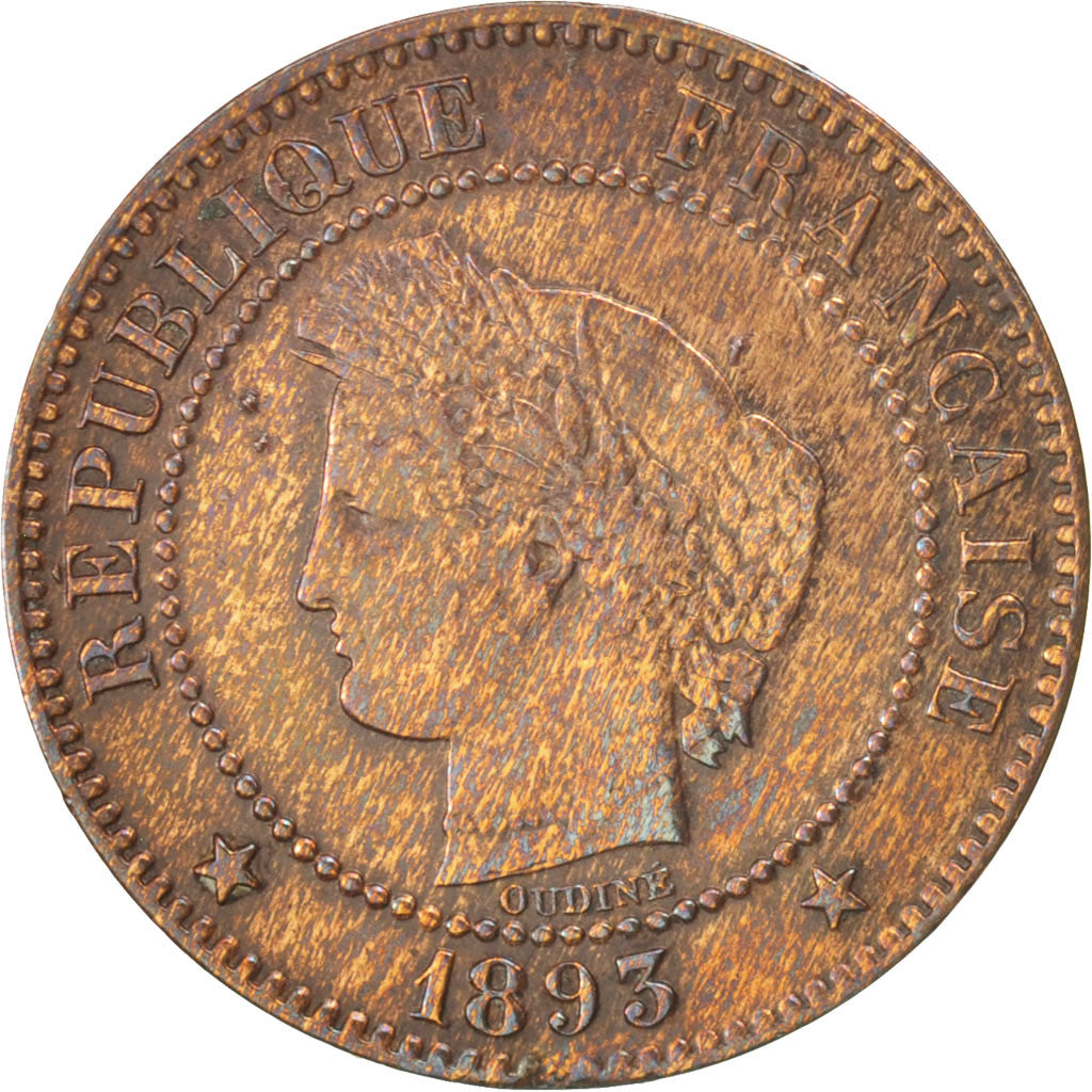Coin, France, Cérès, 2 Centimes, 1893, Paris, VF(30-35), Bronze, KM:827.1
