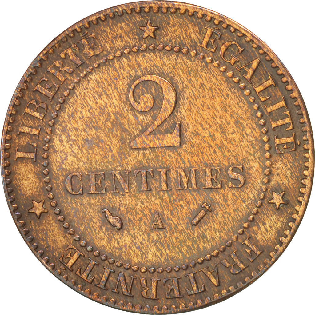 Coin, France, Cérès, 2 Centimes, 1893, Paris, VF(30-35), Bronze, KM:827.1