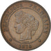Münze, Frankreich, Cérès, 5 Centimes, 1876, Paris, SS+, Bronze, KM:821.1