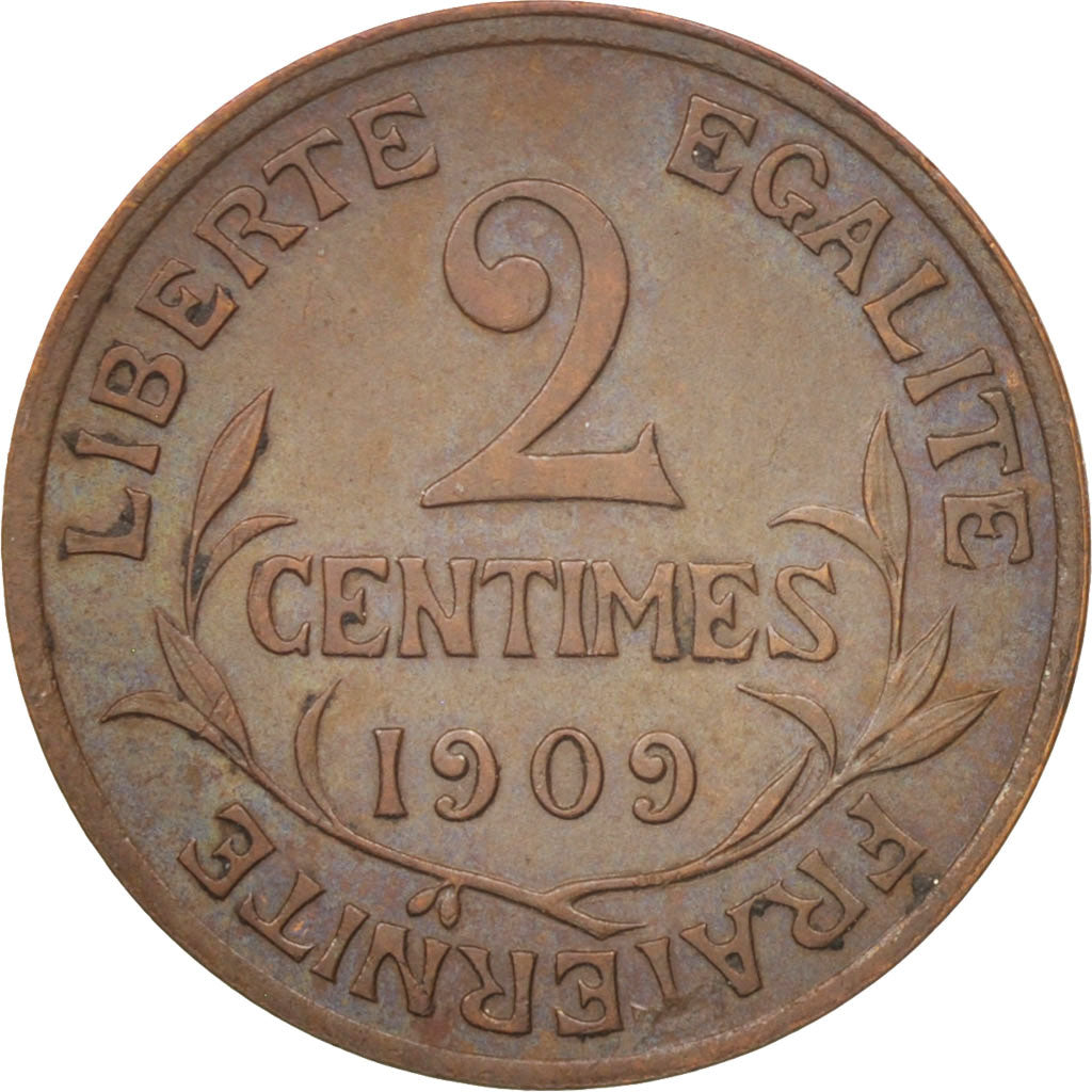Coin, France, Dupuis, 2 Centimes, 1909, Paris, EF(40-45), Bronze, KM:841