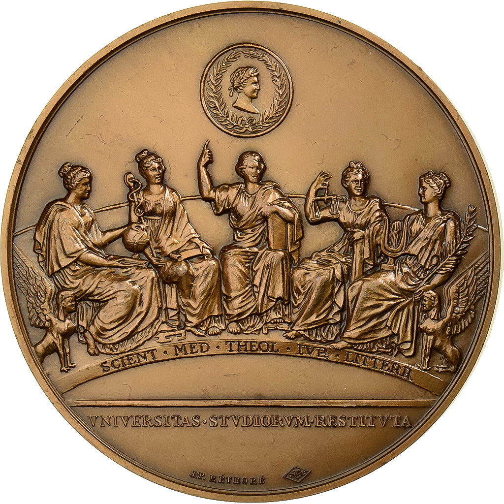 Francia, medaglia, Napoléon Ier, Création de l'Université Impériale, Bronzo