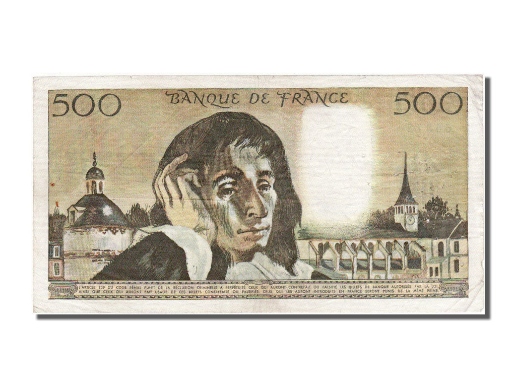 France, 500 Francs, 500 F 1968-1993 ''Pascal'', 1968, KM #156a, 1968-01-04,...