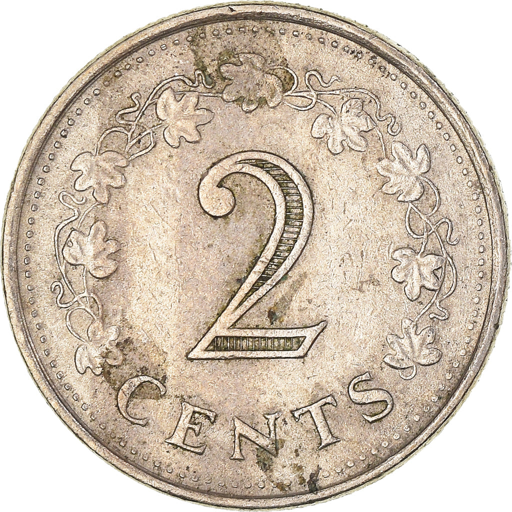 Moneda, Malta, 2 Cents, 1982