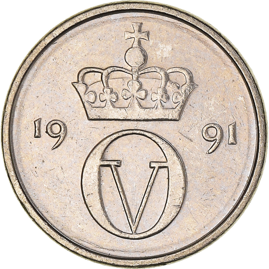 Moneda, Noruega, 10 Öre, 1991