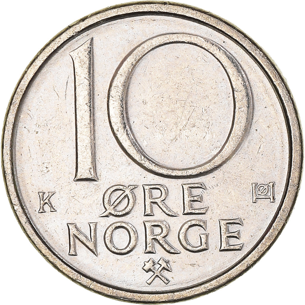 Moneda, Noruega, 10 Öre, 1991