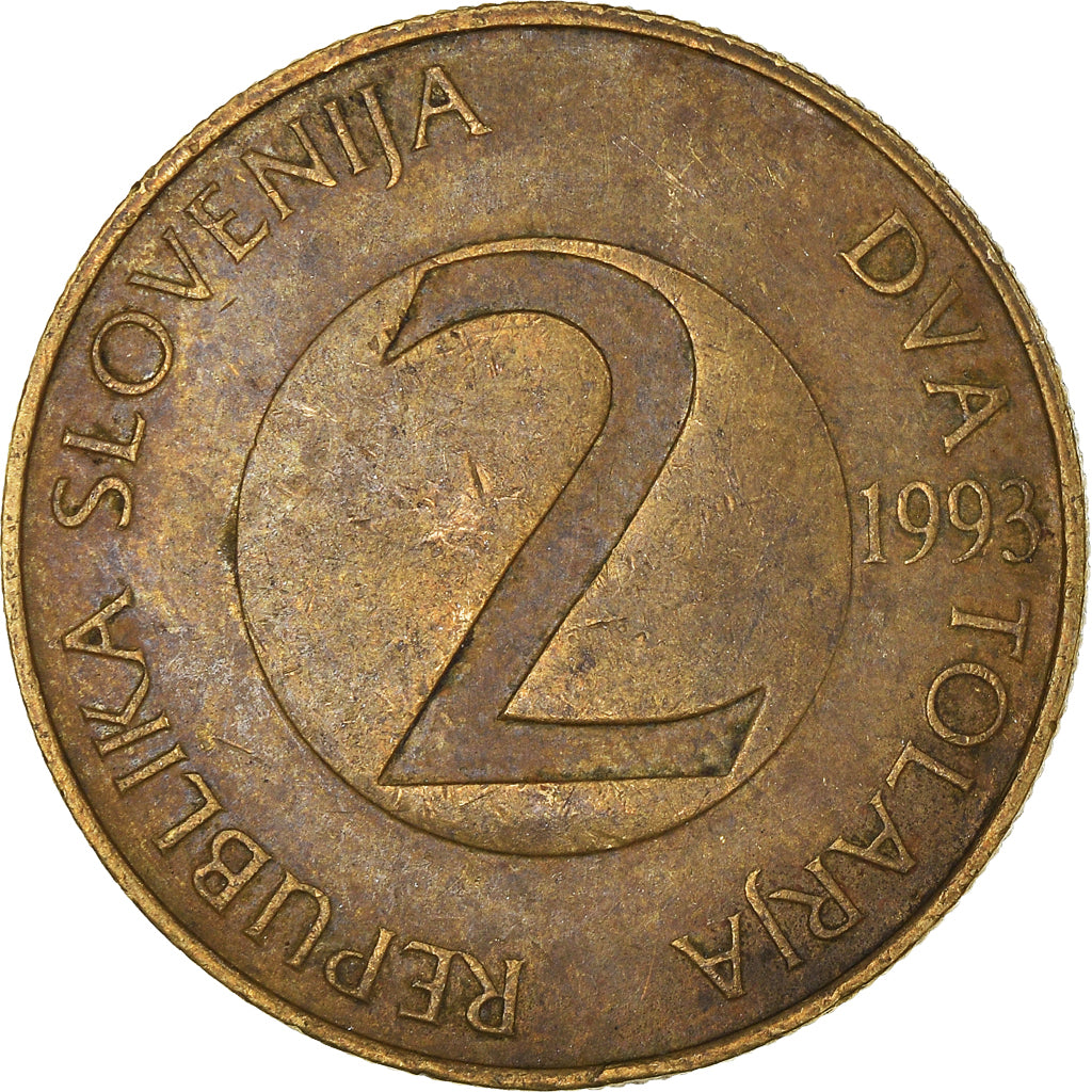 Moneta, Slovenia, 2 Tolarja, 1993