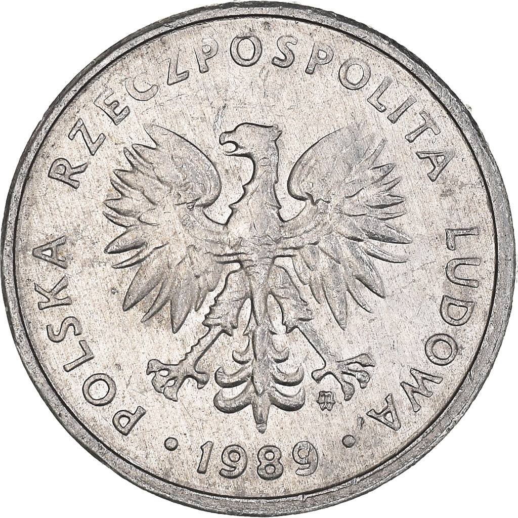 Moneta, Polonia, 5 Zlotych, 1989