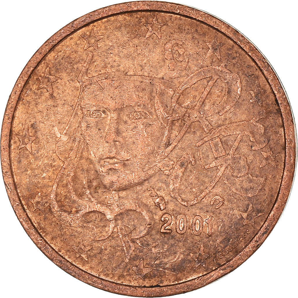 Munten, Frankrijk, 2 Euro Cent, 2001
