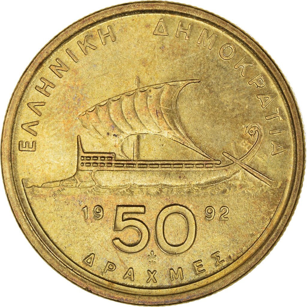 Moneta, Grecia, 50 Drachmes, 1992