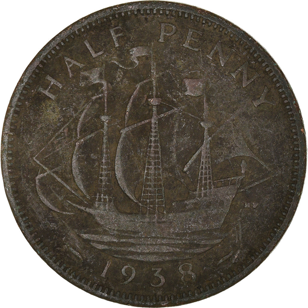 Monnaie, Grande-Bretagne, 1/2 Penny, 1938