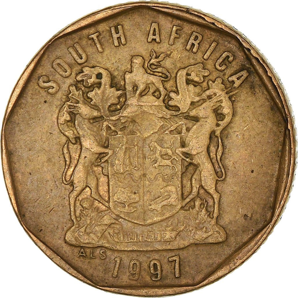 Moeda, África do Sul, 10 Cents, 1997