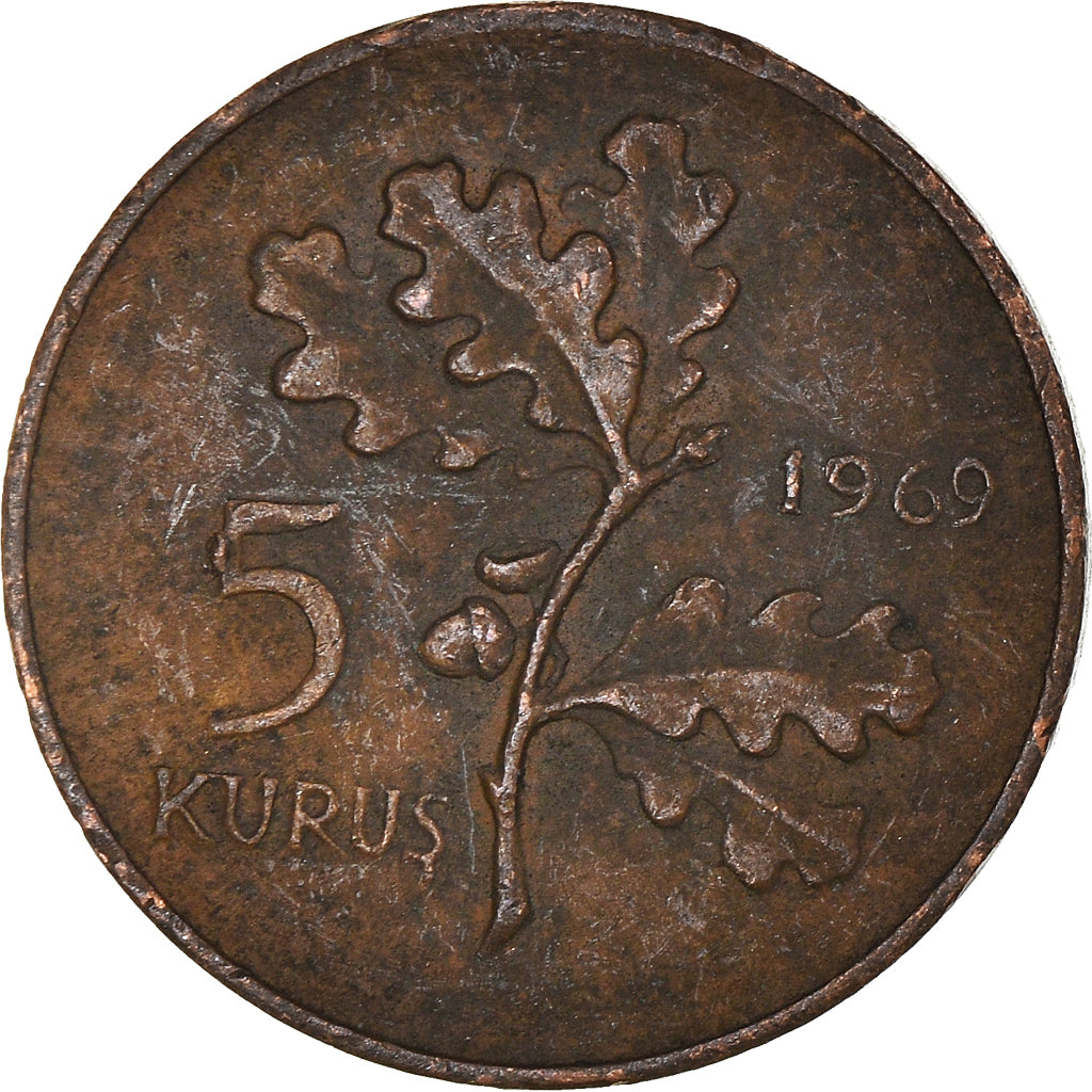 Moneta, Turchia, 5 Kurus, 1969