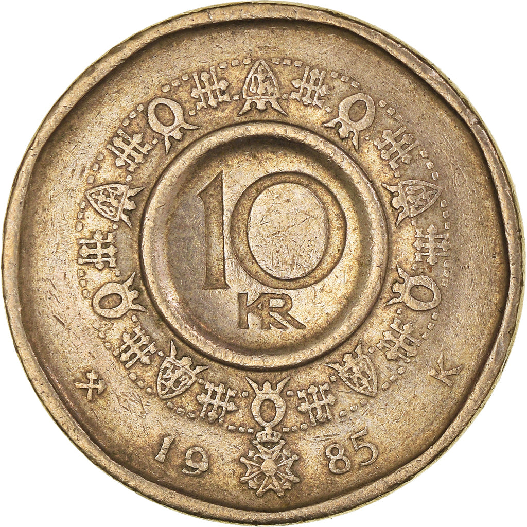 Moneda, Noruega, 10 Kroner, 1985