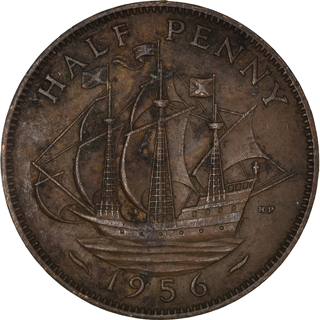 Moneta, Wielka Brytania, 1/2 Penny, 1956