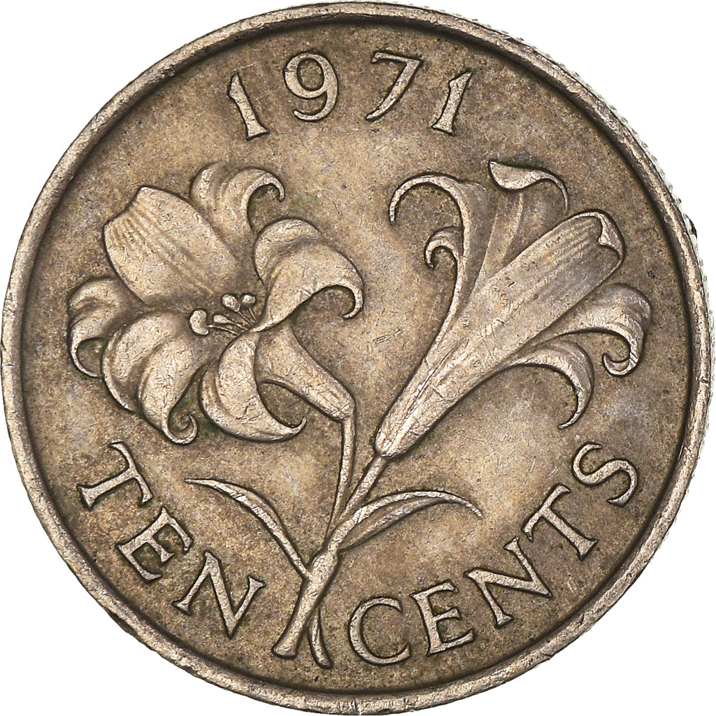 Coin, Bermuda, 10 Cents, 1971