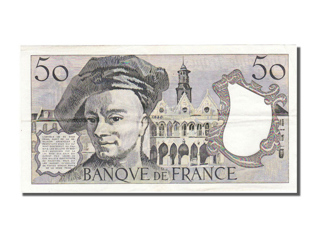 France, 50 Francs, 50 F 1976-1992 ''Quentin de La Tour'', 1977, KM #152a,...