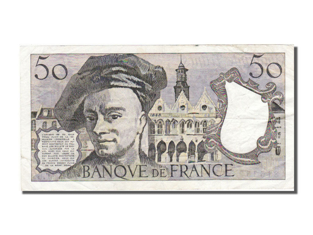 France, 50 Francs, 50 F 1976-1992 ''Quentin de La Tour'', 1977, KM #152a,...