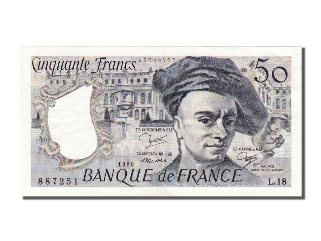 Francia, 50 Francs, 50 F 1976-1992 ''Quentin de La Tour'', 1980, KM:152b, SPL...