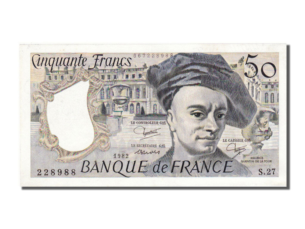 France, 50 Francs, 50 F 1976-1992 ''Quentin de La Tour'', 1982, KM #152b,...